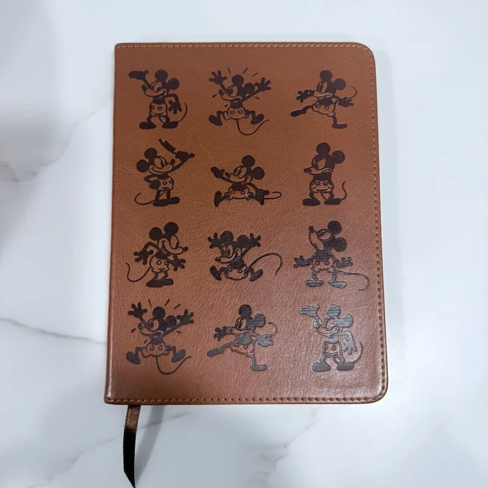 Disney Mickey Mouse 12 Embossed‎ Poses Faux Leather Journal Notebook 8